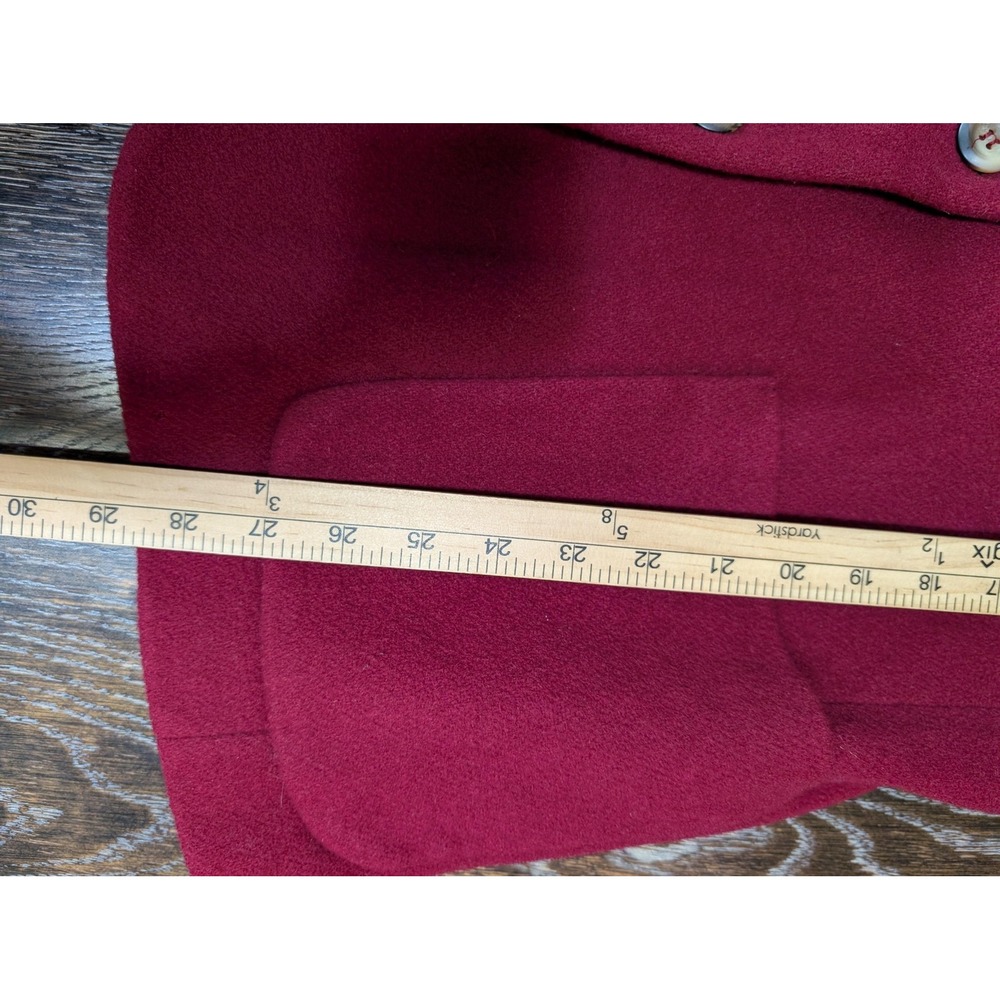 Jennifer Moore‎ Sport Blazer Womens Medium Red Wool Blend Lined Career Jacket - Picture 6 of 6